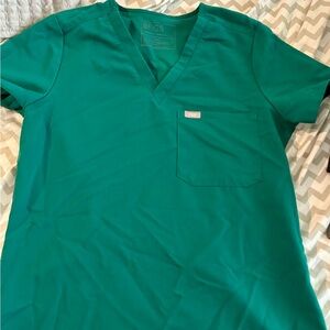 Figs Hunter Green Scrub Top